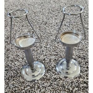 Pier 1 Imports Set Of 2 Votive Candle‎ Stand Holder Silver Home Decor